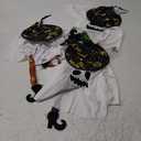 Set of 3 Halloween Hanging Ghosts, Halloween Decorations Witch Hat Lights, Outdoor Glowing Ghost for Yard Patio Garden Tree