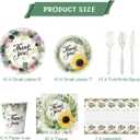81-Piece Floral & Sunflower Disposable Party Supplies Set - All-in-One Thank You Tableware for Baby Shower, Birthday & Bridal Shower