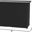 GoBar Portable Bar Table for Events - Black, 3 Skirts, or LED - Pop Up Mobile Bartending Station with Travel Carrying Case, 39 x 36 x 15 inches