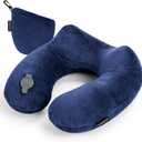 Rewondah Inflatable Travel Pillow for Sleeping Airplane - Inflatable Neck Pillow for Traveling on Plane with Washable Cover, Blow up Neck Travel Pillow for Airplanes, Cars - Portable and Comfortable, M-Shape