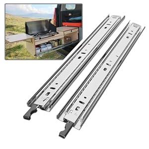 PHWALK 1 Pair 22 Inch 150 Lb Heavy Duty Drawer Slides with Lock Full Extension Ball Bearing Cabinet Telescoping Sliding Rails Tool Box Runners Tracks Glides Side Mount