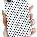 Skyseaco for iPhone 17 Case Cute Heart Phone Case Soft Slim TPU Shockproof Phone Cover for Women Girls - White
