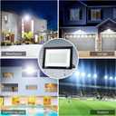 200W LED Flood Light Outdoor, LED Work Light,Floodlight Fixture with Plug in IP66 Waterproof, 6500K 2Pack Security Light for Yard Garden Stadium Garage Playground