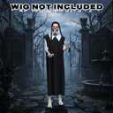 Soulchen 12 ft Skeleton Outfit Accessories Halloween Skeleton Outfit Set, Black Skirt Giant Sized Clothing for 12 ft Halloween Garden Outdoor Decor(Wig not Included)