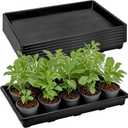 6 Pack Nursery Potting Trays, Plastic Seedling Starter Tray with No Drain Holes, Easy Watering Flat Garden Plant Growing Tray for Indoor Greenhouse Germination, 17.3'' x 11.6'' x 1.3''