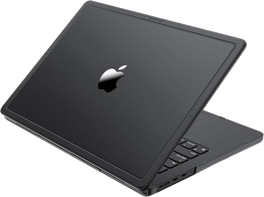 Macaset DuraGuard for MacBook Pro 14 inch Case | M5 M4 M3 M2 M1 Pro/Max 20252021 | EdgeFortify Tech | AntiCrack Upgrade | Protective Hard Shell Laptop Cover | Space Black Clear