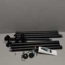 YaFex Heavy Duty Curtain Rod 32-150 Inch, 1 Inch Adjustable Black Curtain Rods for Windows, Extra Long Window Treatment Rods with Aluminium Finials, Easy Installation