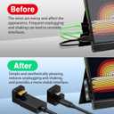 AGVEE 180 Degree Angled USB-C to USB-C Adapter and Long Side Inward U-Shaped Mini HDMI to HDMI Converter, HDMI 2.0 4k@60HZ, Coupler Extender Extension for Portable Display Monitor, Black