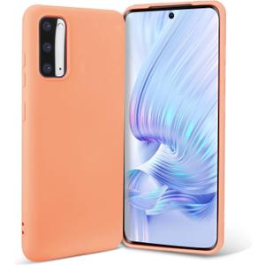 for Galaxy S20 Case, Liquid Silicone Slim Soft TPU Fit Full Body Protection Shockproof Phone Cover for Galaxy S20 6.2" 2020 (Kumquat)