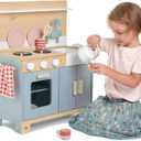 Tender Leaf Toys Mini Chef Home Kitchen Wooden Kitchenette Fully Equipped with Accessories for Pretend Cooking Develops Social, Creative & Imaginative Skills Learning Role Play Ages 3+ Years