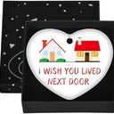 Friendship Gifts for Women Friends I Wish You Lived Next Door Ornament Keepsake Ceramic for BFF Bestie Soul Sister Daughter Birthday Christmas Graduation Long Distance Friendship Pack of 4