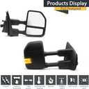 TOEMIRR Towing Mirrors fit for Ford F250 F350 F450 F550 Super Duty 2017 2018 2019 2020 Heated Power Temperature Sensor Turn Signal Auxiliary Light Manual Telescopic Black Tow Mirrors Rearview Mirrors, Large