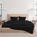 CHOEGOBEST Easy Care Luxury Microfiber Extra Soft and Cooling Bed Sheet Set with Deep Pockets (Jet Black, Full Set of 4)