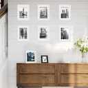 Hongkee 5x7 White Picture Frames Set of 3, Made of Wooden and Glass Photo frame - Displays Picture 4x6 with Mat or 5 x 7 without Mat, Desktop & Wall Collage Frame set