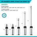 DURATECH 5PCS Swivel Magnetic Spark Plug Socket Set, 3/8" Drive Thin Wall Socket Includes 5/8" x 4", 5/8" x 8" and 5/8" x 11" 6-Point, 9/16" x 6" and 14mm x 4" 12-Point, Magnetic Core, Cr-V Steel Made