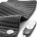 Heating pad for Back Pain Relief, Heating Pads for Neck, Shoulder, Fathers Mothers Day Gifts for Women, Men, Dad, Mom, Auto-Off,Machine Washable, Moist Dry Heat Options, Extra Large 12"x24" Deep Gray