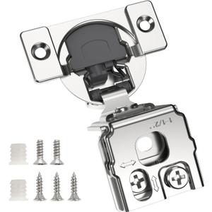 Chibery 60 Pack 1-1/2" Overlay 3D Soft Close Concealed Hinge for Face Frame Door, Smooth Slow Self Closing Hinges, Satin Nickel, Hidden 105 Open Angle Stainless Steel Hinge for Kitchen Cabinet Door