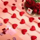 Moukeren 8 Pcs Valentines Felt Garland Red 3D Heart Shape Garland Romantic Hanging Ornaments Pre-Assembled Hanging Banner for Valentines Wedding Anniversary Bridal Shower Birthday Supplies