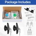 Truck Cap Latch T Handle Camper Lock Replacement Camper Shell Accessories Key Alike Black Door Locking Kit (Left & Right) for Truck Bed Topper RV Trailer