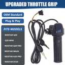 Electronic Throttle Grips Handlebar Fit for Ridstar Q20 Full Twist Throttle 48V, LED Battery Display, Key Lock, Plug and Play, Universal Electric Bike Throttle Grip for EBike Scooter Motorcycle