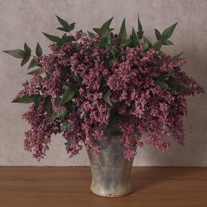 Juxdp 6 Pcs Artificial Nandina Berry Stem for Vase - 17" Realistic Faux Berry Spray, Fake Plant Branches with Stems for DIY Bouquet, Shower, Farmhouse, Mantel, Home Decor (Dusty Plum)