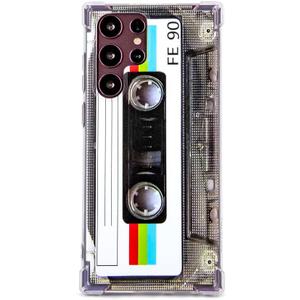 Case for Galaxy S22 Ultra Shockproof Scratchproof with TPU Soft Bumper Retro Cassette Tape Case Compatible with Samsung Galaxy S22 Ultra