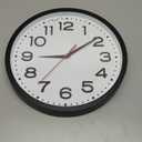 Wall Clock 14 Inch Large Silent Non-Ticking Modern Clock Battery Operated Classic Simple Minimalist Analog Decorative for Kitchen, Living Room,Office, Bedroom, Bathroom (Black)