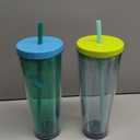 Clear Acrylic Tumbler with Straw and Lid 32 oz, Double Walled Insulated Reusable Plastic Iced Coffee Cup, To Go Cup Perfect for Parties, Birthdays, Fit in Cupholder, BPA Free, 2 Pack