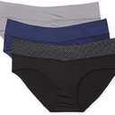 Warner's Women's Blissful Benefits Dig-Free Comfort Waist with Lace Cotton Hipster 3-Pack, XL