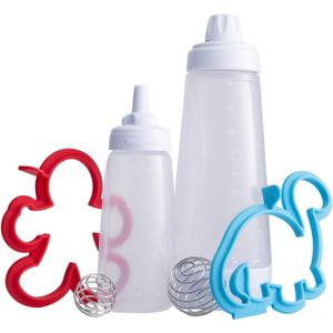 Whiskware Pancake Art Kit with Batter Mixer, Art Bottle, BlenderBall Wire Whisk and 2 Pancake Shapers (Dinosaur)