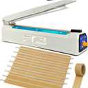 Impulse Heat Sealer 16 inch Mylar Bag Sealer, Heat Sealer for Plastic Bags, Metal Iron Shell, Impulse Sealer 3mm Sealing, Manual Hot Seal Machine with 8 Repair Kits(Included 2 Cutter Lines)
