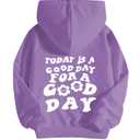 COZYEASE Girls' Letter Graphic Print Cute Hoodies Long Sleeve Pullover Hoodie Sweatshirt Purple 12Y