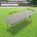 LURKA Rectangle PU Leather Table Cover/Tablecloth with Elastic Fitted Edge  Waterproof, Oil-Proof, Scratch-Resistant, Wipeable Protector for Dining, Kitchen, Outdoor Picnic, Party (Silver, 4FT) (48" x 30" (Rectangular))