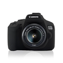 Soft Silicone Camera Case Cover for Canon Rebel T6/1300D, T7/1500D DSLR - Black with Button Marking