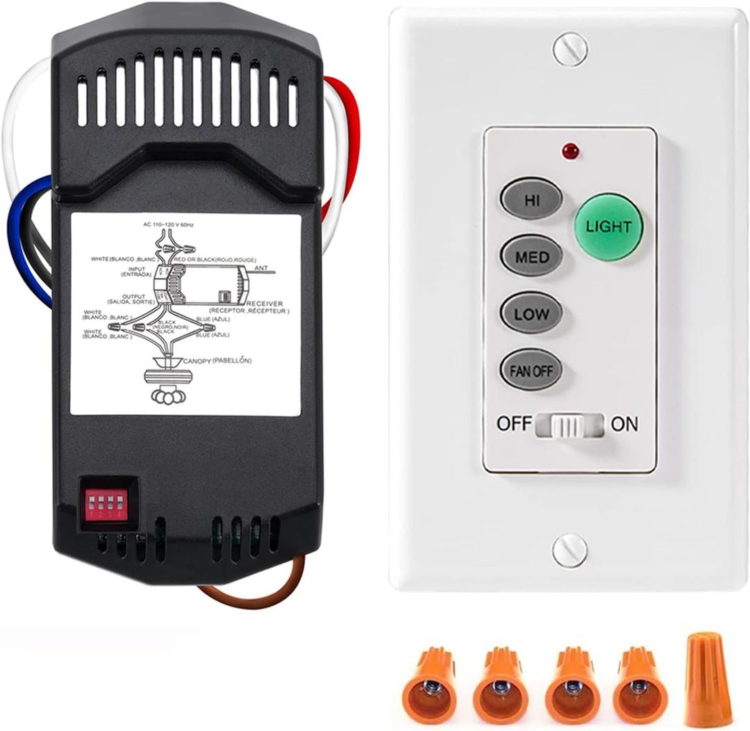 GREENBELL Ceiling Fan Remote Control Kit, Universal Ceiling Fan Remote Control UC9050T, UC9050T Ceiling Fan Wall Remote Control Compatible with Hampton Bay Harbor Breeze Hunter
