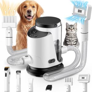 Dog Grooming Vacuum & Dog Electric Clippers & Pet Hair Dryer Suction 99% Pet Hair, 3L Large Capacity Dog Vacuum with 5 Grooming Tools, Quiet, Adjustable Airflow and Temperature, UL, Button Dog Grooming Vacuum & Dog Electric Clippers & Pet Hair Dryer Suction 99% Pet Hair, 3L Large Capacity Dog Vacuum with 5 Grooming Tools, Quiet, Adjustable Airflow and Temperature, UL, Button