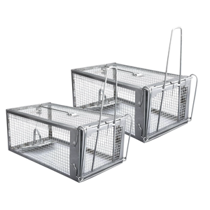 Gingbau 2-Pack Rat Traps Humane Live Chipmunk Mouse Trap Cages for Indoor and Outdoor Use