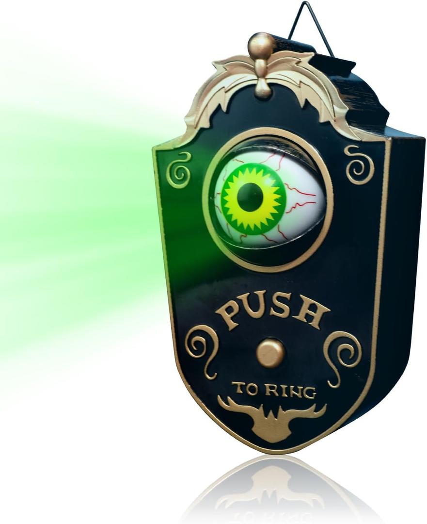 Halloween Doorbell Decoration, Lightup Eyeball Doorbell with Scary Sounds, Trick or Treat Event for Kids, Halloween Decorations for Indoor& Outdoor