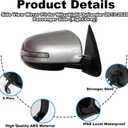 Passenger Side Mirror Replacement Fit for 2013-2020 Mitsubishi Outlander Car Rear View Mirror Side Mirrors Assembly Electric Adjustment, Electric Folding, Turn Light, Heating(Not Fit Outlander Sport)