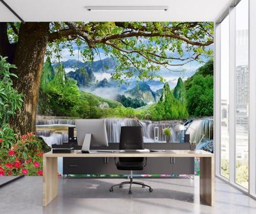 TUNDJ - Waterfall Landscape Wallpaper Natural Scenic Wall Mural for Living Room Office（Not Peel and Stick）