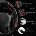 Road Comforts Leather Steering Wheel Cover - Made with PVC Leather - Anti-Slip, Universal Fit 14 1/2 inches to 15 inches - Brown