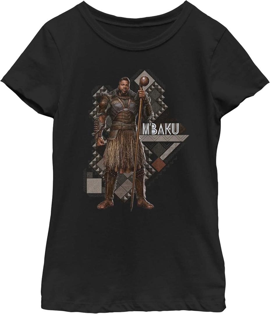 Marvel Girl's Mbaku Pattern T-Shirt (X-Large, Black) Marvel Girl's Mbaku Pattern T-Shirt (X-Large, Black)
