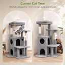 Globlazer Cat Tree Tower for Indoor Cats Large Adult, FC50, Light Grey