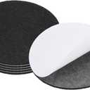 PATIKIL 4 Inch Diameter Lamp Base Felt, 6Pack 3mm Thickness Round Soft Adhesive Non-Slip Anti-Scratch Backed Felt for Lamp Furniture DIY Craft, Black