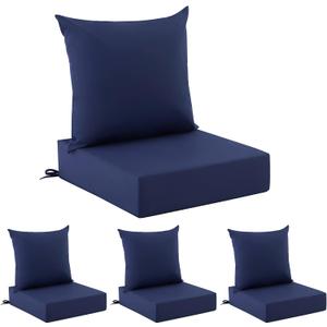 Outdoor Chair Cushions, Waterproof & Fade Resistant Patio Cushions
24 x 24 x 5.75 In, Set of 4, Navy Blue, Removable Cover, For Patio Furniture, Lawn, Garden, Deck, Yard, Stay in Place