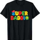 Super Gamer Dad Unleashed Celebrating Fatherly Powers T-Shirt, L