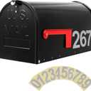 Mirok Large Mailboxes for Outside Post Mount, Black Galvanized Steel Heavy Duty Metal Mailbox, Rust-Resistant Large Capacity Mail Boxes for House Outside, 22 x 10.7 x 8.9 Inches