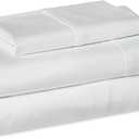 Amazon Basics Organic Cotton Sheet Set with 1-Piece Pillowcase, White, Twin