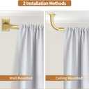 ZYRW Blackout Curtain Rod, Adjustable Extra Long Curtain Rod for Windows 66 to 184 Inches(5.5-15.3Ft), Wrap Around Heavy Duty Rod, Room Darkening French Return Curtain Rods, Gold