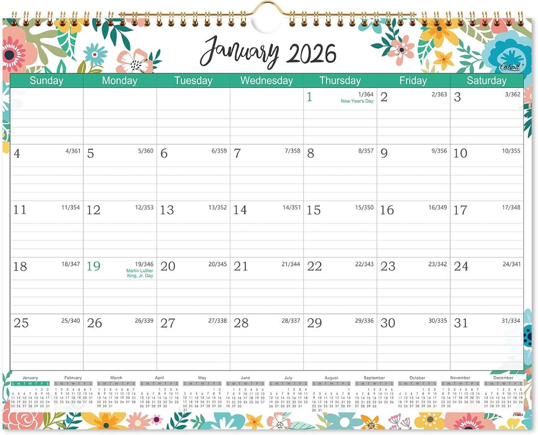 2026 Calendar - Jan. 2026 to Dec. 2026, Wall Calendar 2026, 14.8 x 11.4 Inches, 12 Months Wall Calendars with Ample Blocks for Writing